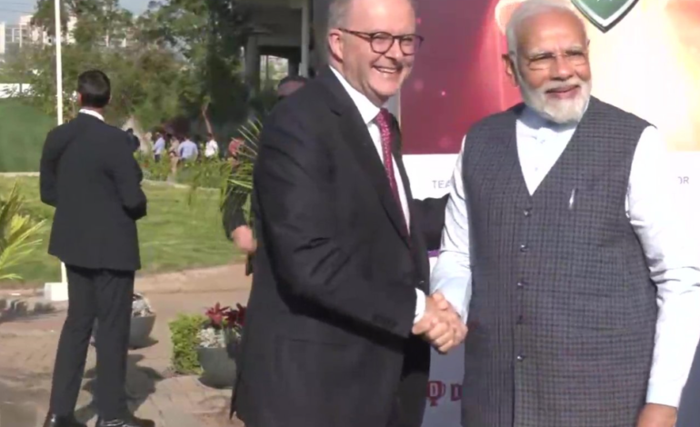 Modi and Albanese watch Ind-Aus Test match for half an hour after stadium tour in Gujarat