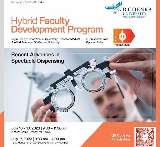 GD Goenka University to Host a Faculty Development Program for Ophthalmic Dispensing Educators in association with Optician India